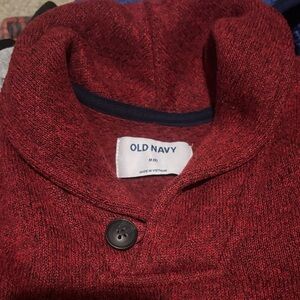 Old Navy Maroon Knit Sweater with Button Accent